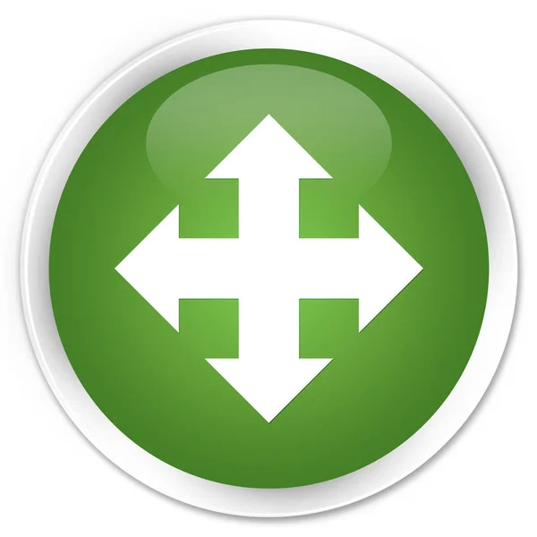 Přesuňte ikonu premium měkké zelené kulaté tlačítko — Stock fotografie