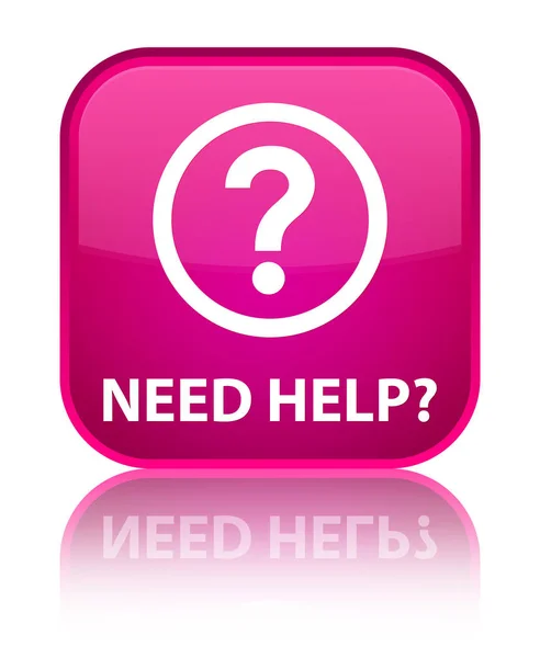 Need help (question icon) special pink square button — Stock Photo, Image