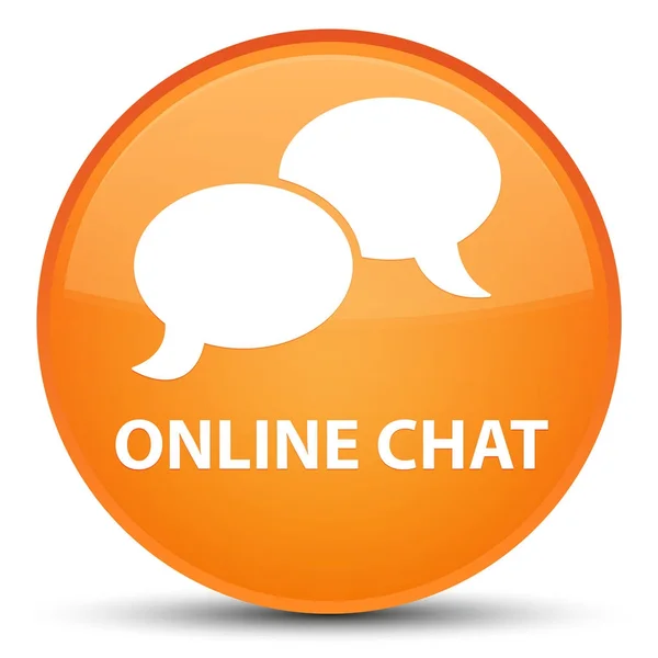 Online chat: speciale oranje ronde knop — Stockfoto