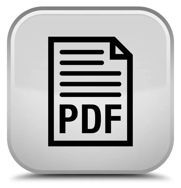 PDF document icon special white square button — Stock Photo, Image