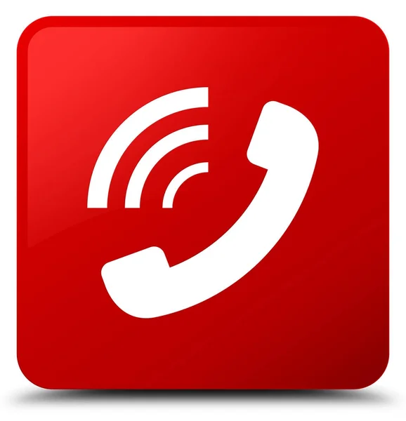 Піктограма дзвінка телефону червона квадратна кнопка — стокове фото