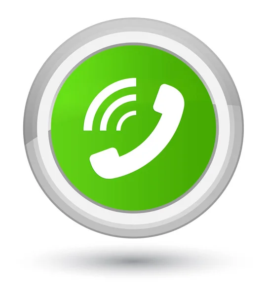 Телефон звонит значок премьер мягкая зеленая круглая кнопка — стоковое фото