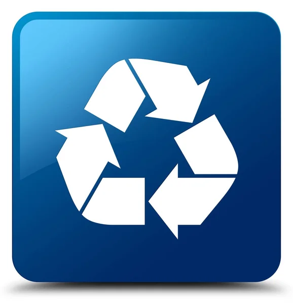 Recyceln Symbol blauer quadratischer Knopf — Stockfoto