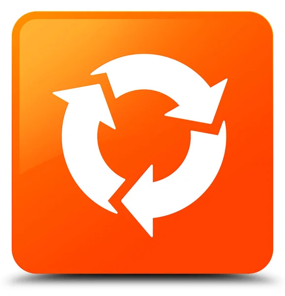 Actualizar icono naranja botón cuadrado —  Fotos de Stock