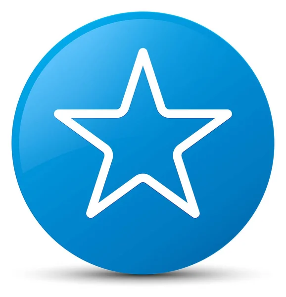 Star icon cyan blue round button — Stock Photo, Image