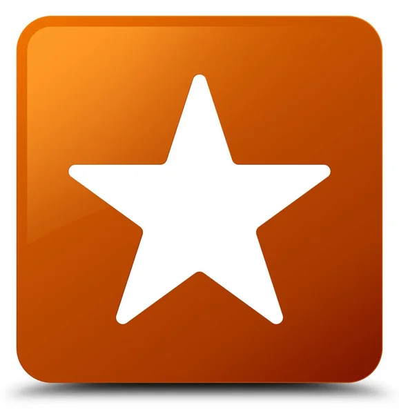 Gwiazda ikona brązowy kwadratowy przycisk — Zdjęcie stockowe