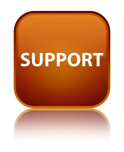 Támogatás külön brown négyzet gomb — Stock Fotó