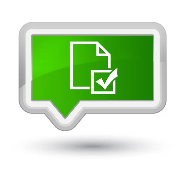 Icona sondaggio primo pulsante banner verde — Foto Stock