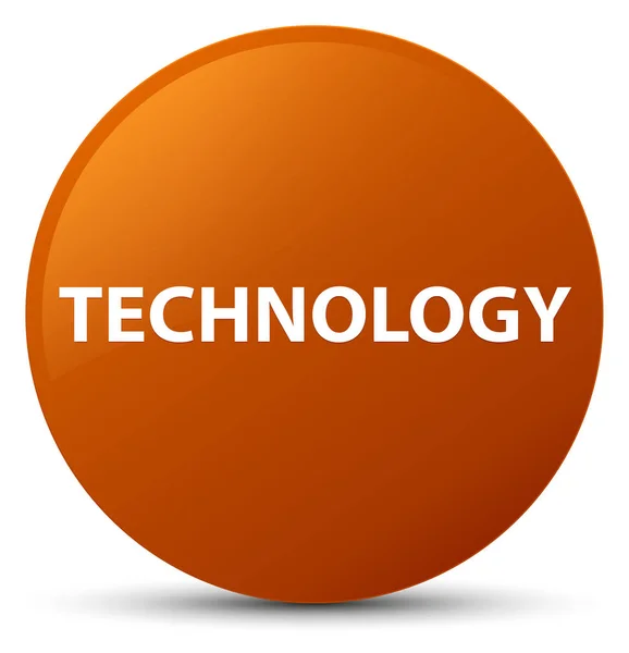 Technologia brązowy okrągły przycisk — Zdjęcie stockowe