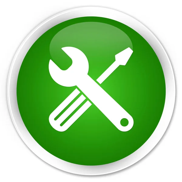 Tools icon premium green round button — 图库照片