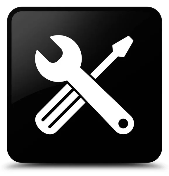 Tools icon black square button — Stock Photo, Image