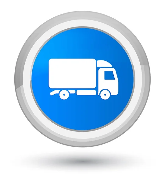 Vrachtwagen pictogram prime cyaan blauw ronde knop — Stockfoto