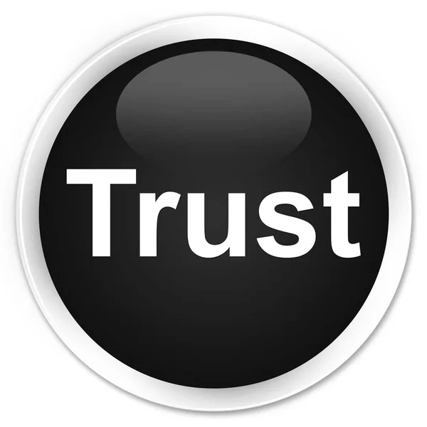 Черная круглая кнопка доверия — стоковое фото