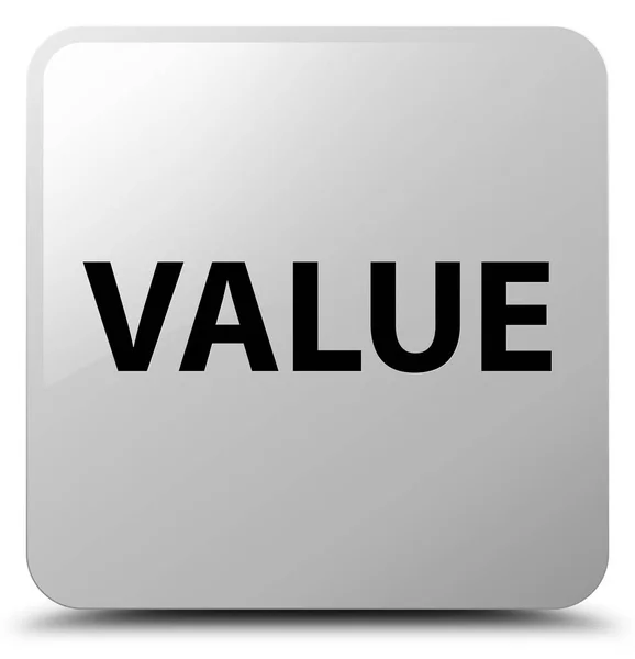 Value white square button — Stock Photo, Image