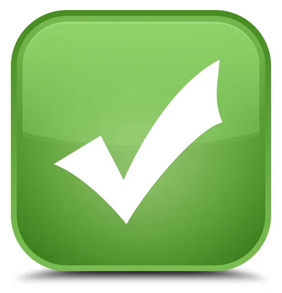 Sprawdzania poprawności ikonę specjalne miękki zielony przycisk kwadrat — Zdjęcie stockowe