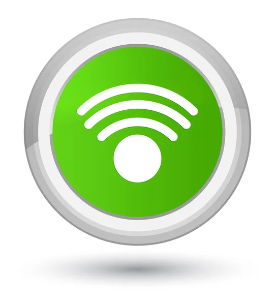 Иконка Wifi Prime soft green round button — стоковое фото