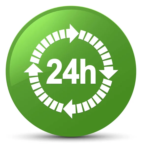 24 horas icono de entrega suave botón redondo verde — Foto de Stock