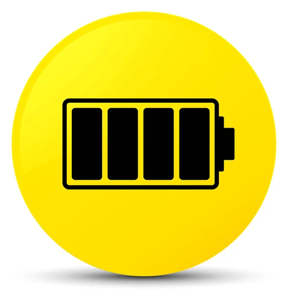 Ikona baterii żółty okrągły przycisk — Zdjęcie stockowe