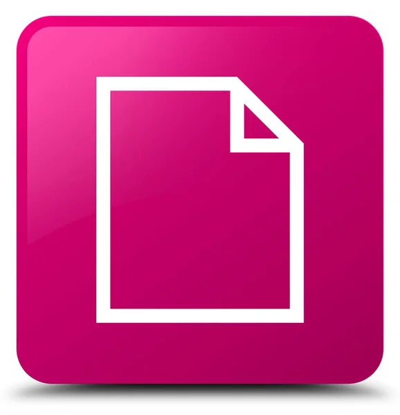 Blank page icon pink square button — Stock Photo, Image