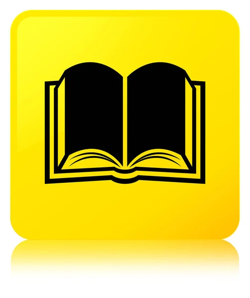 Ícone do livro botão quadrado amarelo — Fotografia de Stock