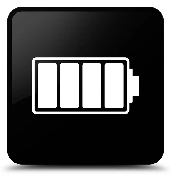 Batterij pictogram zwarte vierkante knop — Stockfoto