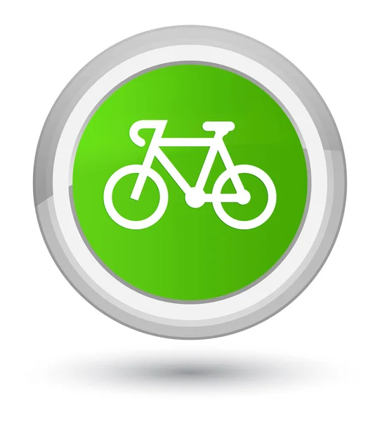 Bicycle icon prime soft green round button — Stock Photo, Image