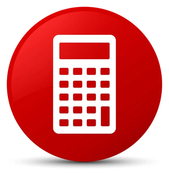 Calculadora icono rojo botón redondo —  Fotos de Stock