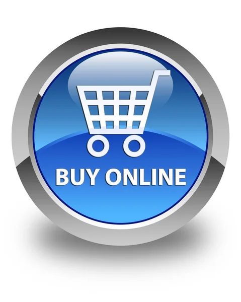 Αγοράστε online γυαλιστερό μπλε στρογγυλό κουμπί — Φωτογραφία Αρχείου