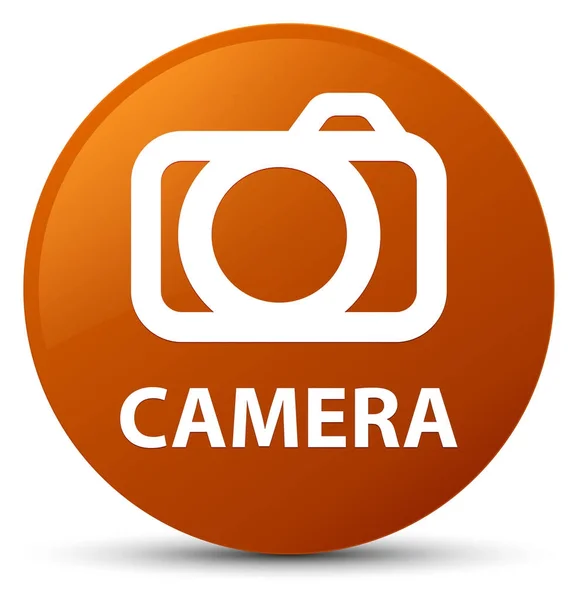 카메라 갈색 라운드 버튼 — 스톡 사진