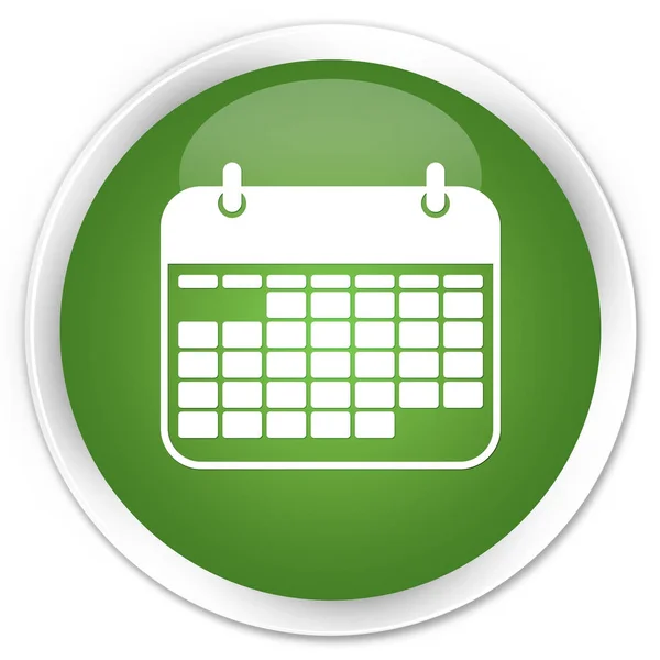 Icona del calendario pulsante rotondo verde morbido premium — Foto Stock