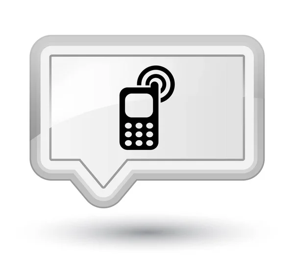 Κινητό τηλέφωνο κουδούνισμα εικονίδιο prime λευκό πανό κουμπί — Φωτογραφία Αρχείου