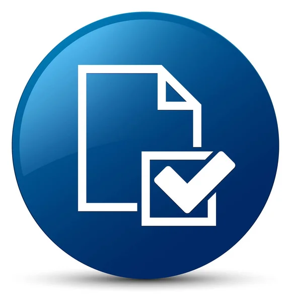 Checklist icona blu pulsante rotondo — Foto Stock