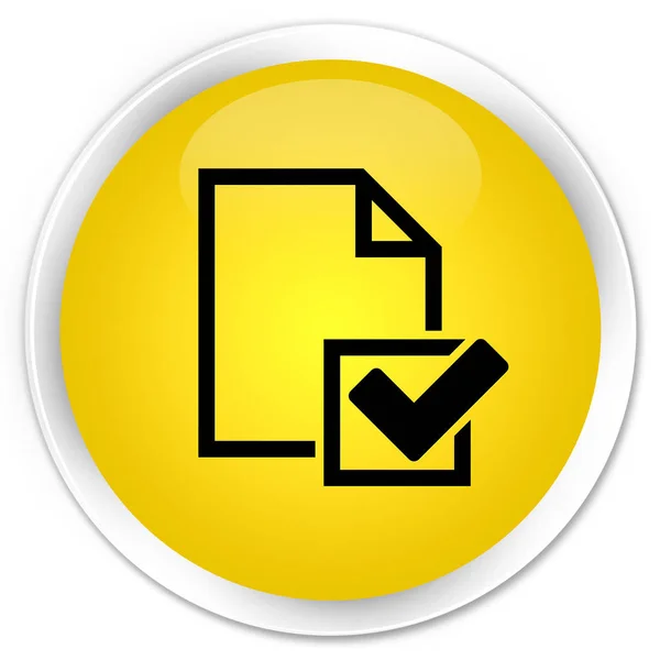 Checklist icon premium yellow round button — Stock Photo, Image