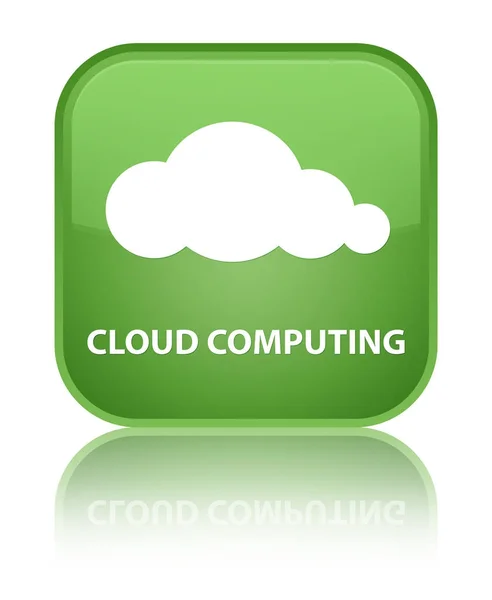 Cloud computing speciale pulsante quadrato verde morbido — Foto Stock