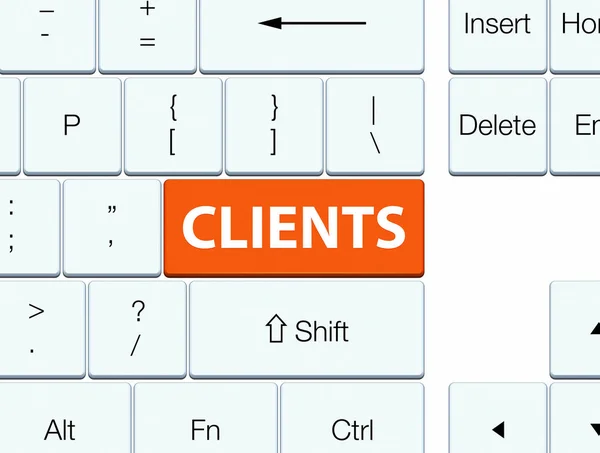 Botón de teclado naranja clientes — Foto de Stock