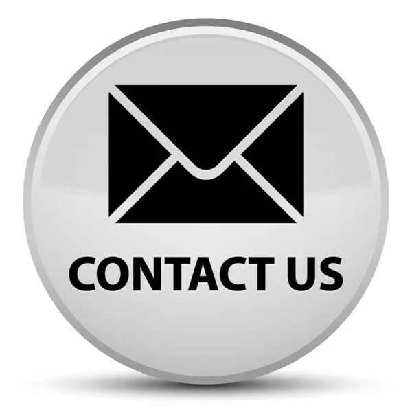 Kontakt (e-mail ikona) specjalne białym okrągły przycisk — Zdjęcie stockowe