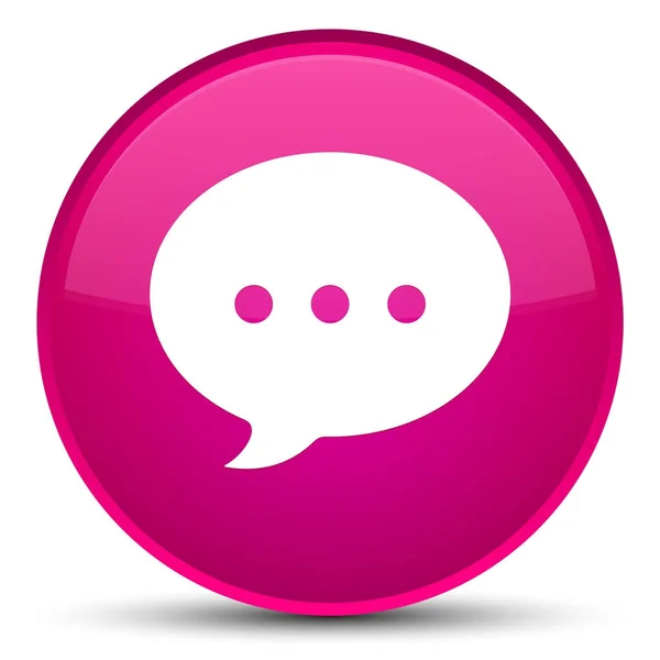 Συνομιλία ειδική ροζ στρογγυλό κουμπί εικονίδιο — Φωτογραφία Αρχείου