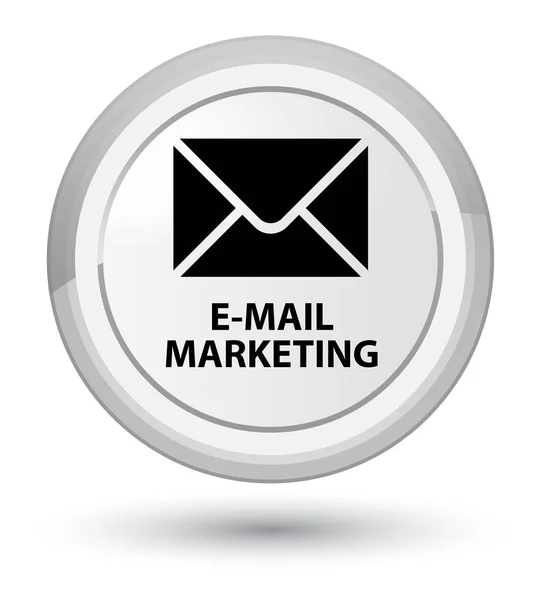 E-mail marketing botão redondo branco principal — Fotografia de Stock