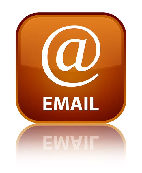 Speciální hnědé čtvercové tlačítko e-mail (adresa ikona) — Stock fotografie