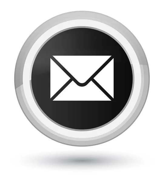 Ícone de e-mail botão redondo preto primo — Fotografia de Stock