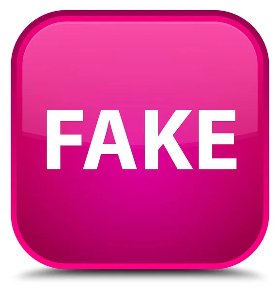 Falešné speciální růžové čtvercové tlačítko — Stock fotografie