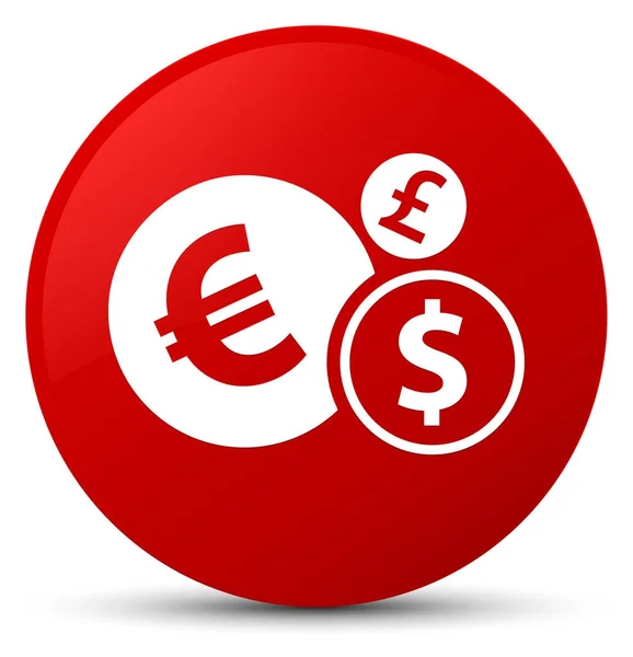 Піктограма фінансів червона кругла кнопка — стокове фото