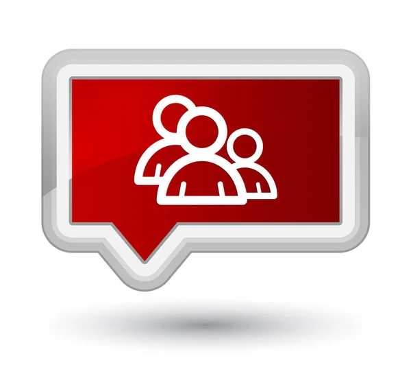 Icono de grupo botón principal banner rojo —  Fotos de Stock