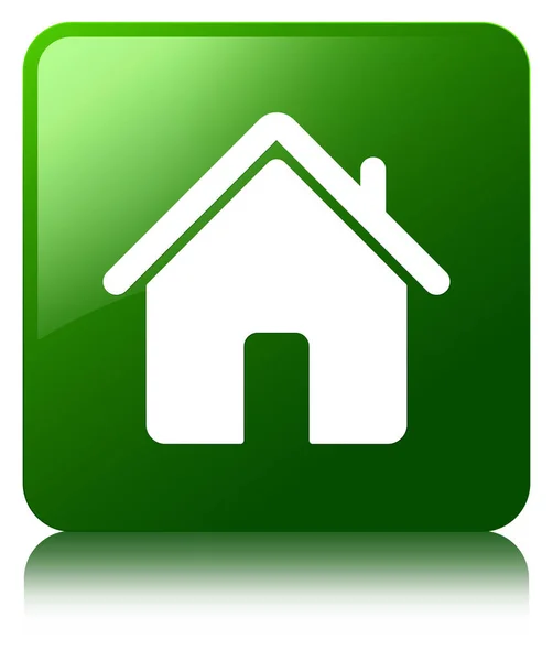 Home icon green square button — Stock Photo, Image