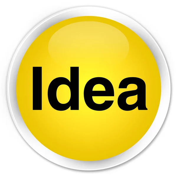 Idea premium žluté kulaté tlačítko — Stock fotografie