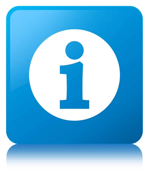 Info cyaan blauw vierkante knoop van het pictogram — Stockfoto