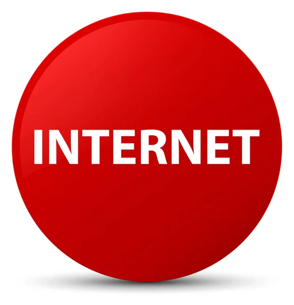 Internet kırmızı yuvarlak düğmesi — Stok fotoğraf