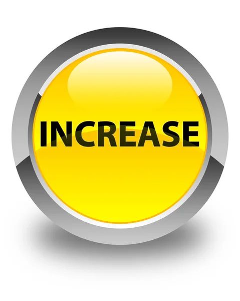 Increase glossy yellow round button — Stock Photo, Image