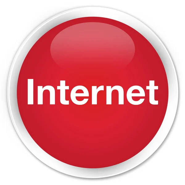 Internet botón redondo rojo premium — Foto de Stock