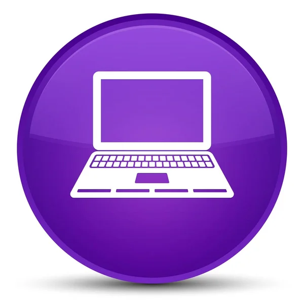 Icono del ordenador portátil botón redondo púrpura especial —  Fotos de Stock